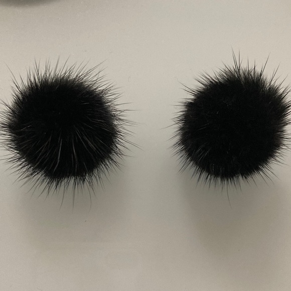 Jewelry - Black mink fur clip on earrings